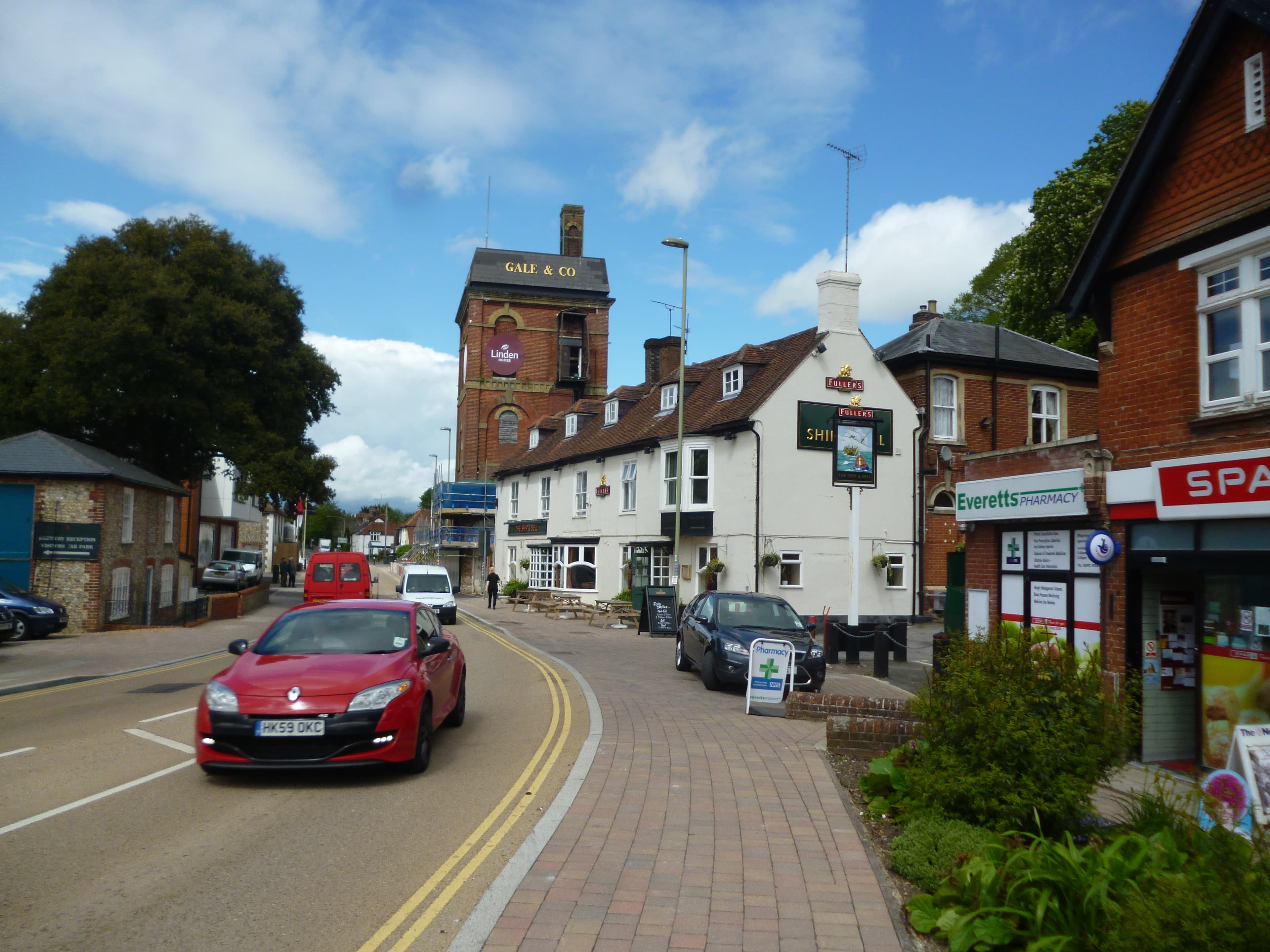 A Horndean pub beside the old brewery buildings